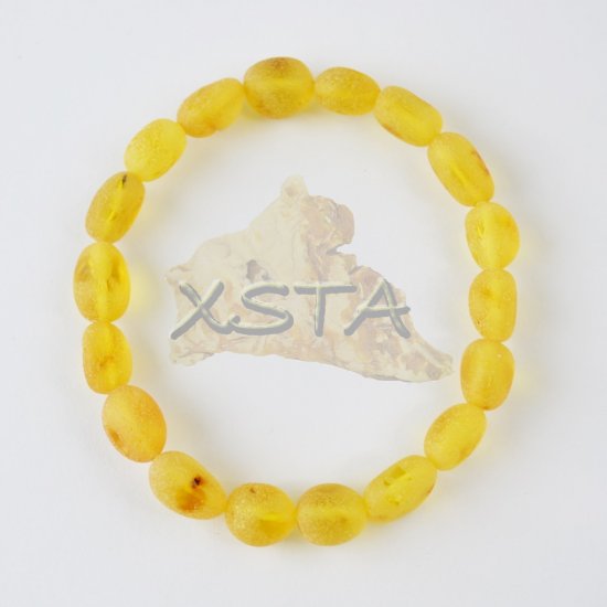Raw amber bracelet dark yellow